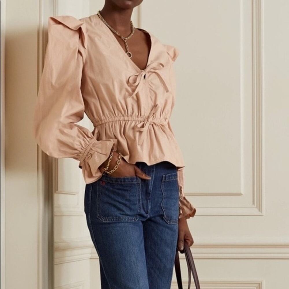 Ulla Johnson Sabina Blouse in Pale Oak US 2